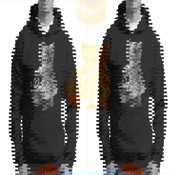 子猫、茶トラ、かわいい、おもしろい、癒し、花かご、ワンピース、可愛い、花束 パーカー