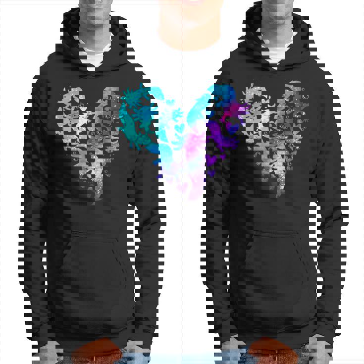 宇宙 ウーパールートル かわいいウーパールーパー ハート 水彩 ウーパールーパー パーカー