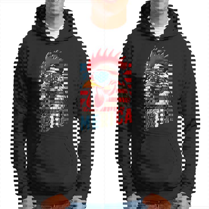 愛国心が強いチキンメリカ アメリカ国旗 鶏好き 7月4日 パーカー