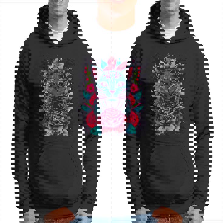 抽象的な猫ポップアートグラフィティ パーカー