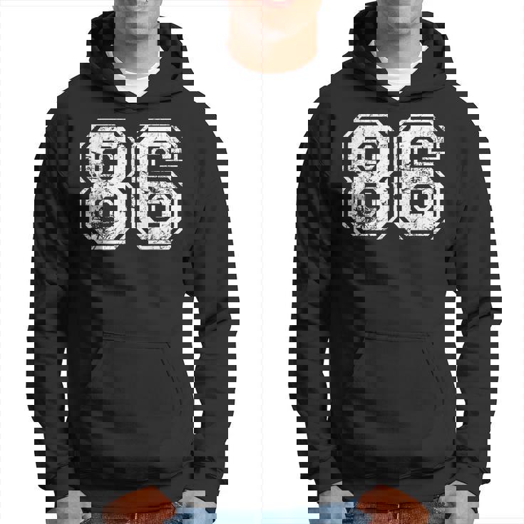 数字 86 ヴィンテージ 1986 誕生日 レトロ ヴィンテージ ルック パーカー