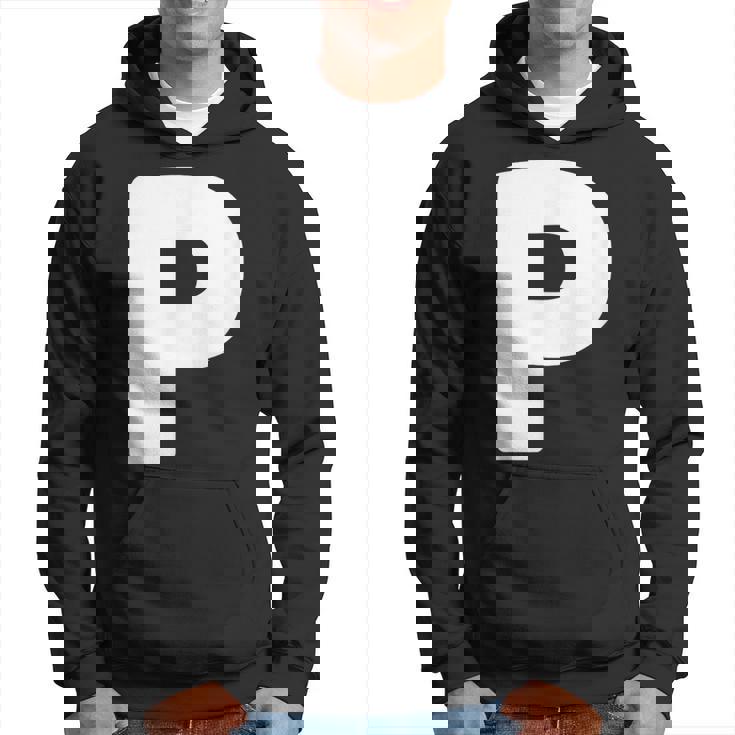 文字p 大文字 アルファベット モノグラム イニシャル パーカー