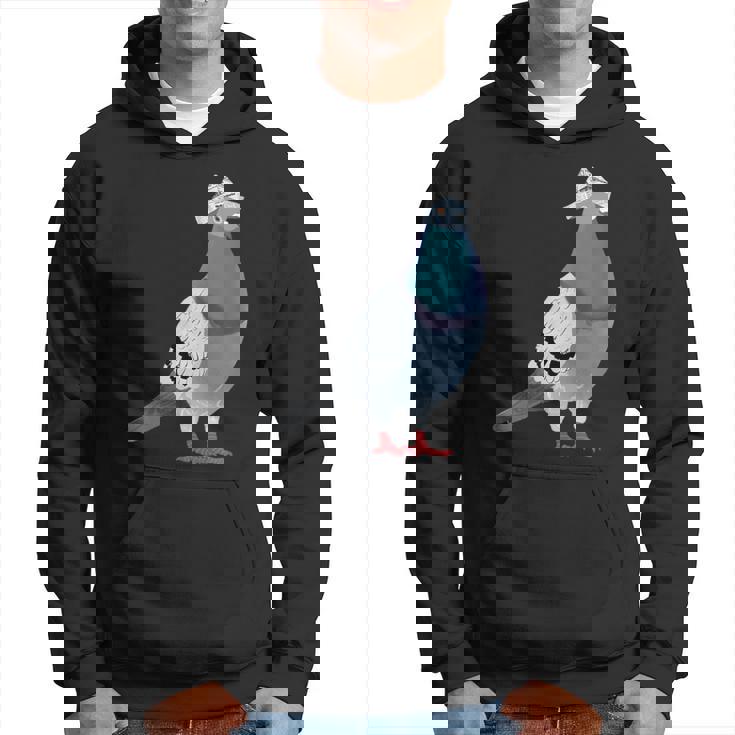 新聞帽子をかぶった鳩 パーカー