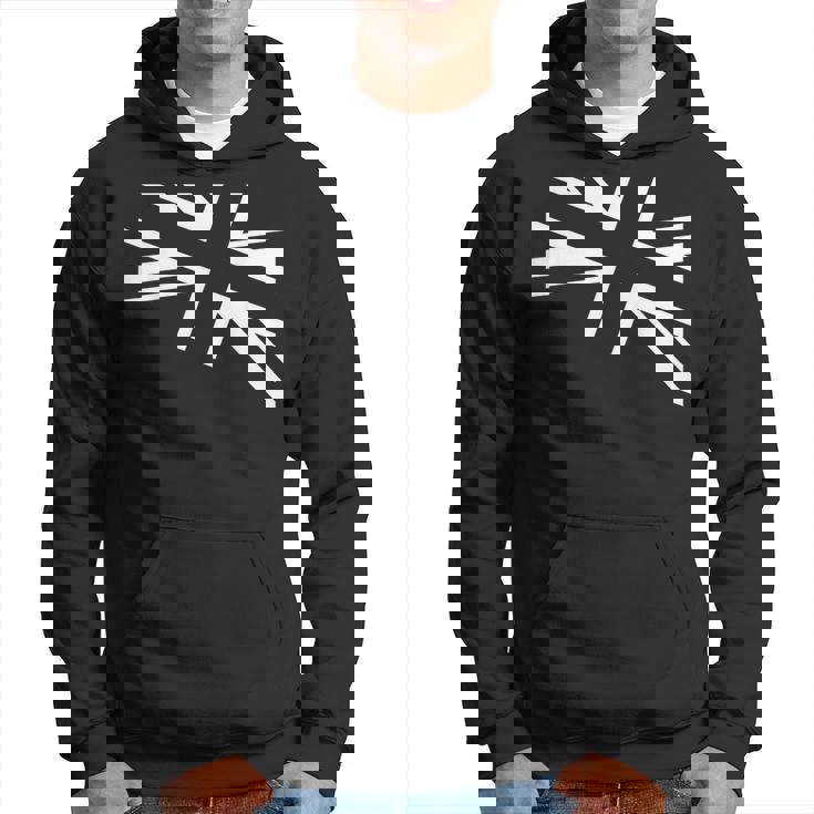 旗愛好家のためのユニオンジャックのホワイトデザイン。 パーカー