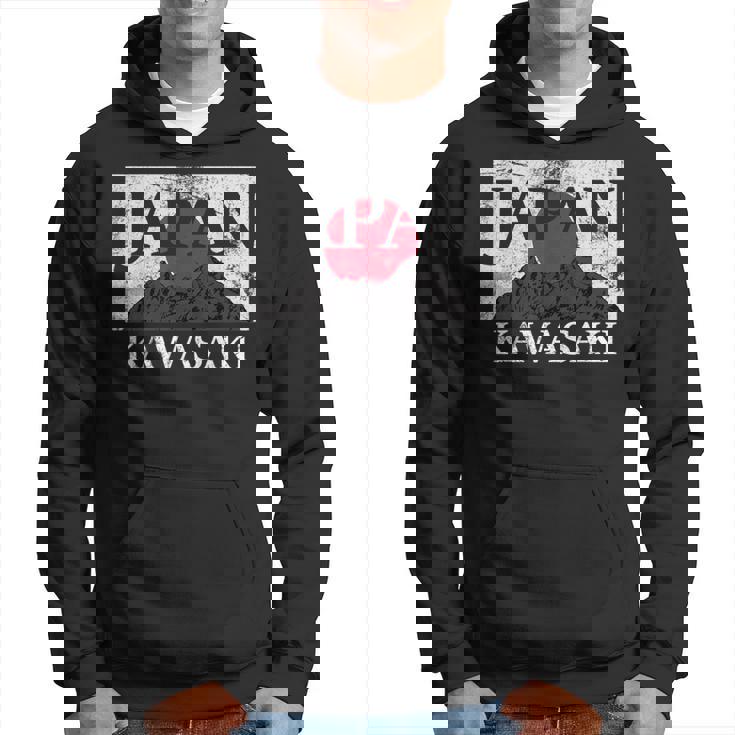 日本 カワサキ 富士山 旗 パーカー