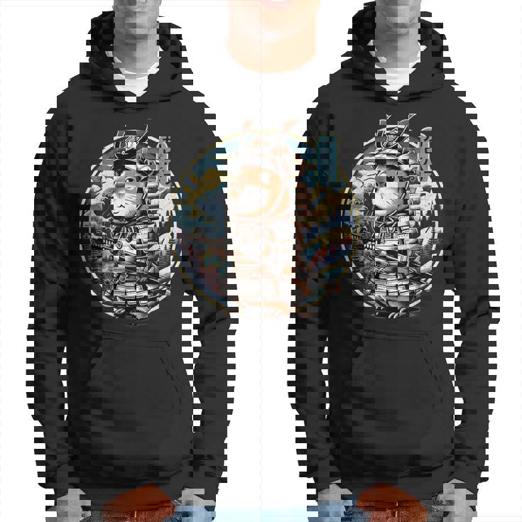 日本の侍カピバラのタトゥー、かわいい忍者カピバラ パーカー