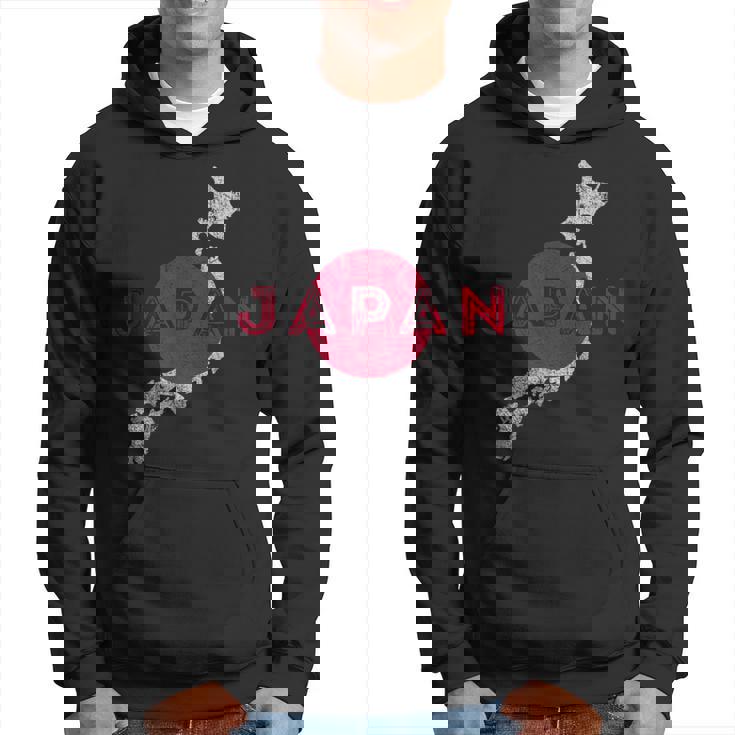 日本の地図と旗 日本のお土産 パーカー