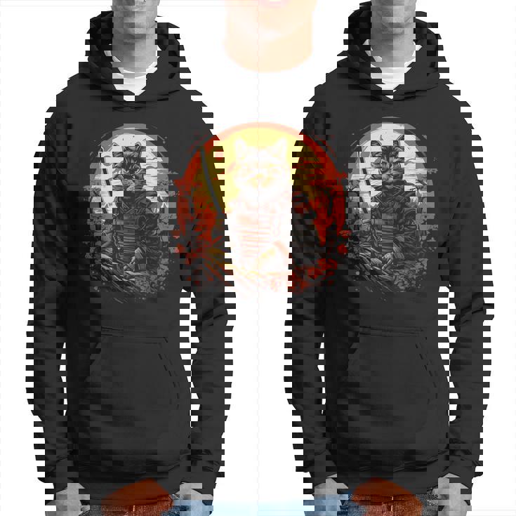 日本の芸術 猫 忍者 浮世絵 アニメスタイル サムライキャット 猫好き 愛猫家 ペット 猫飼い 可愛い ネコ ねこ 猫 パーカー