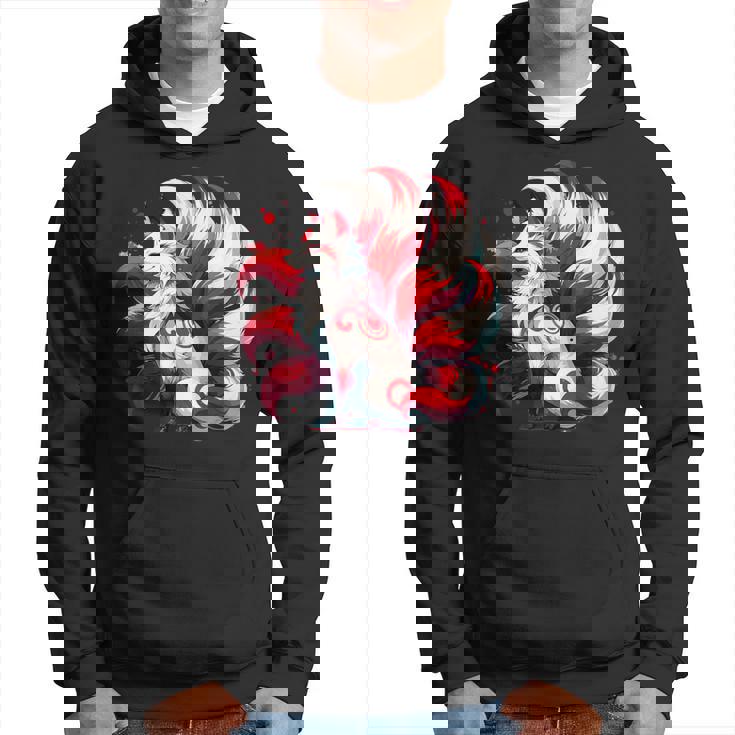 日本アニメ キツネ 九尾 パーカー