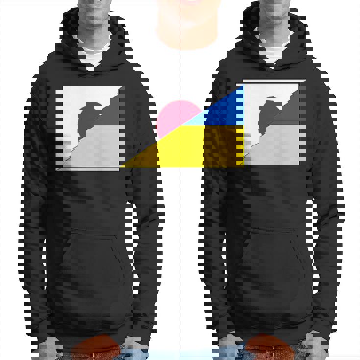 日本ウクライナ国旗日本語ウクライナサポートスタンド付き パーカー