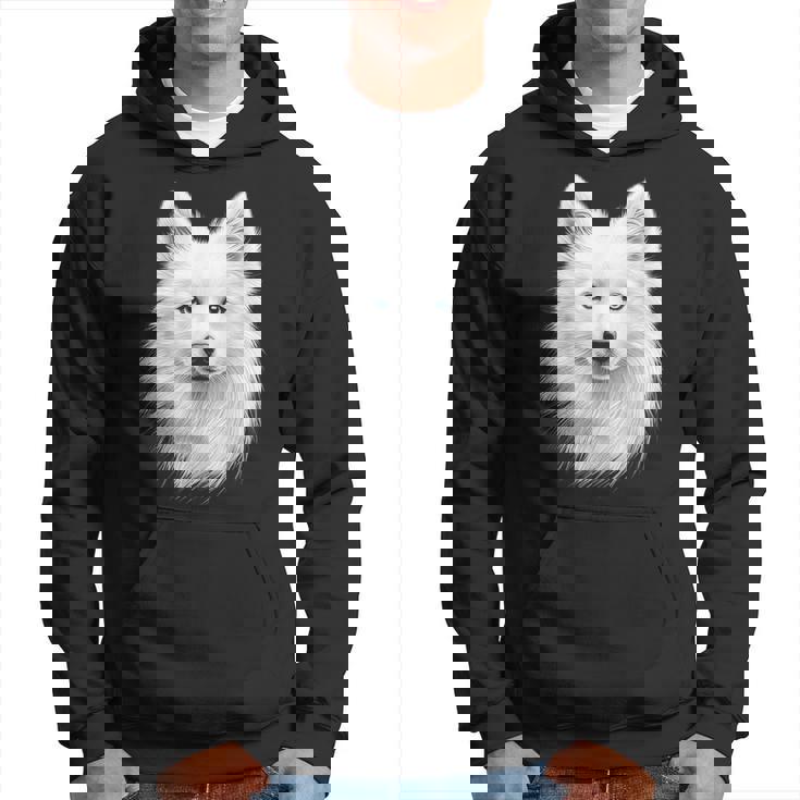 日本スピッツ 犬 モチーフ ペットアート 青い目 日本スピッツ パーカー