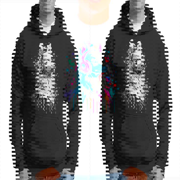 日本スピッツ好き ヘッドフォン装着 おもしろい 日本スピッツ パーカー