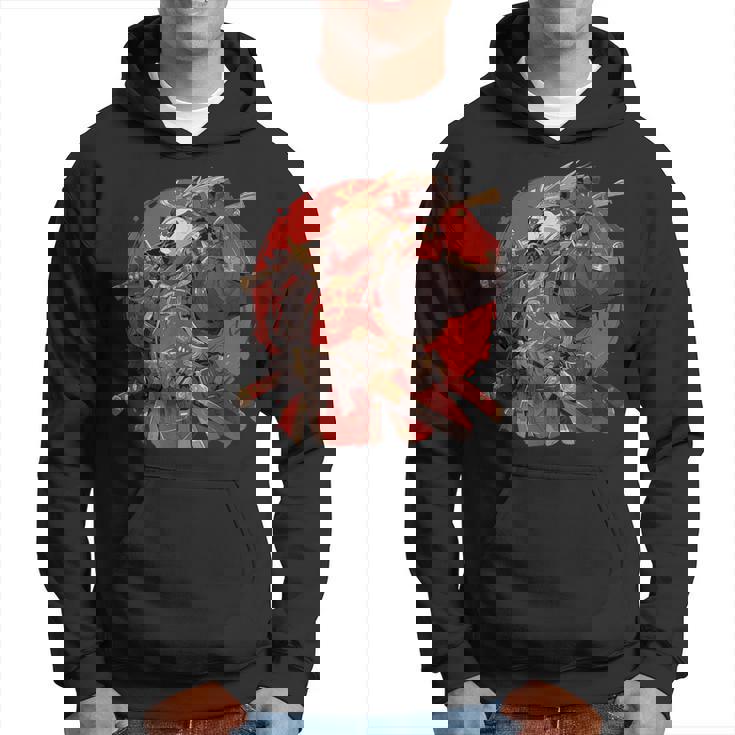 日本美術 パンダ 忍者 浮世絵 アニメ風 サムライパンダ パーカー