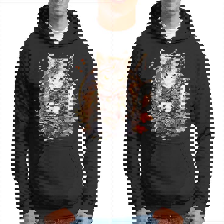 日本美術 猫 忍者 浮世絵 アニメ風 侍猫 パーカー