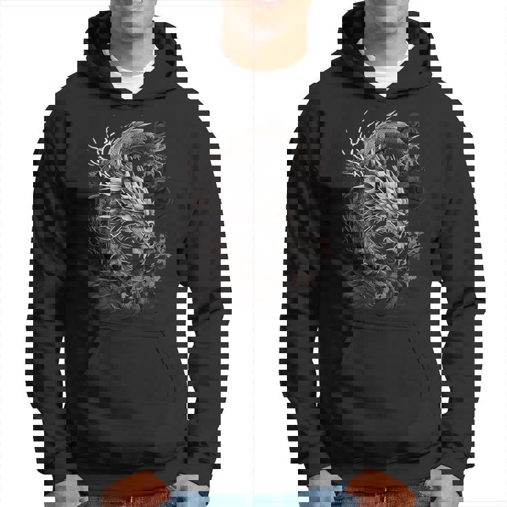 日本龍 タトゥー描画 伝統的な日本のグラフィックtシャツ パーカー