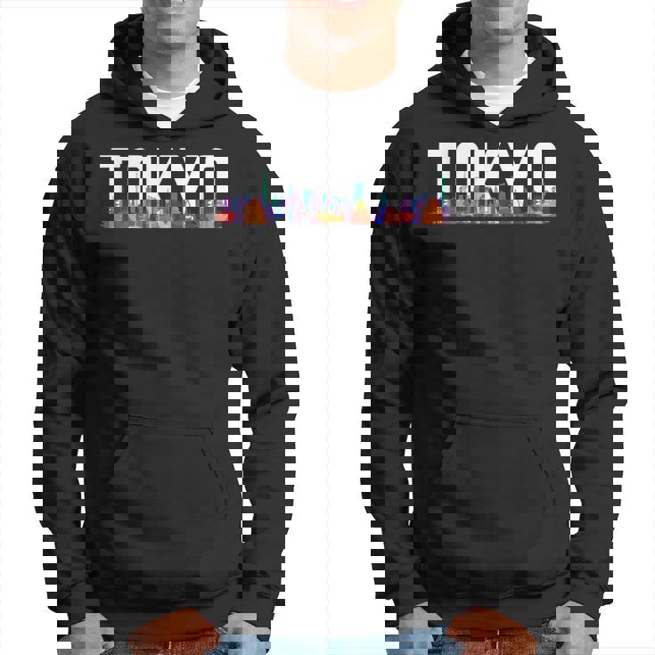 東京 日本 都市 スカイライン シルエット 楽しい カラフル 風景 パーカー