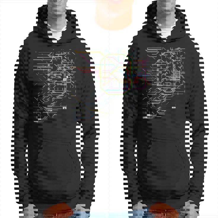 東京電車線路チャートユニセックス親子ペア パーカー