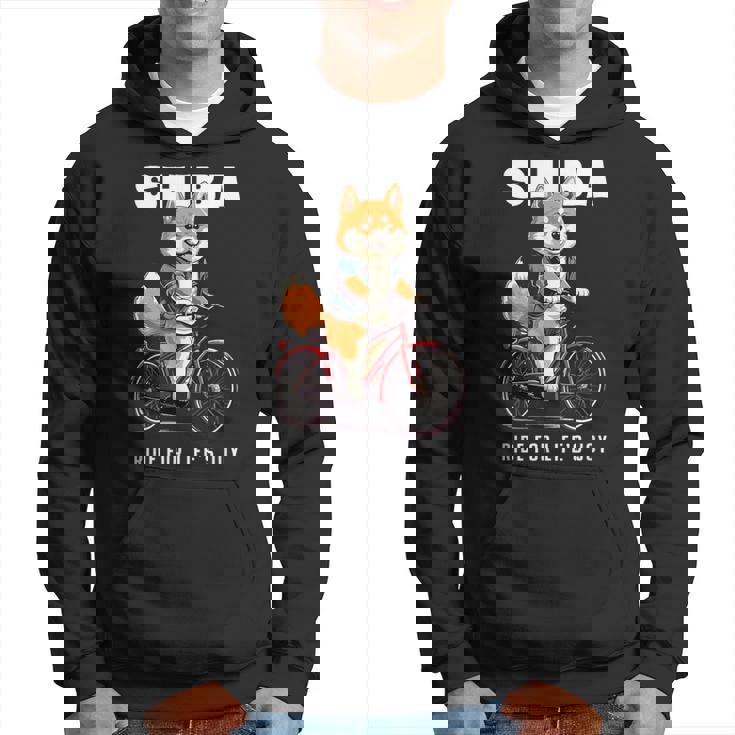 柴犬 いぬ イラスト 柴犬好き 犬好き 自転車 かわいい おもしろ レトロ Ride For Life's Joy パーカー