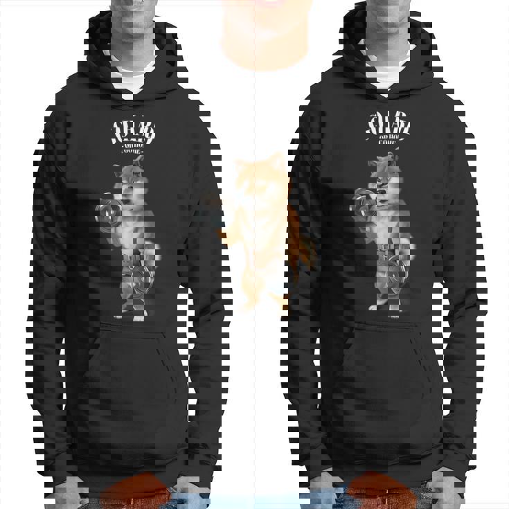 柴犬 筋トレ ダンベル付き フィットネスジム パーカー