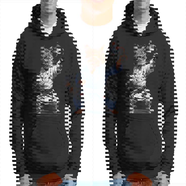 格闘技 猫 空手 黒帯 おもしろ戦闘機 パーカー