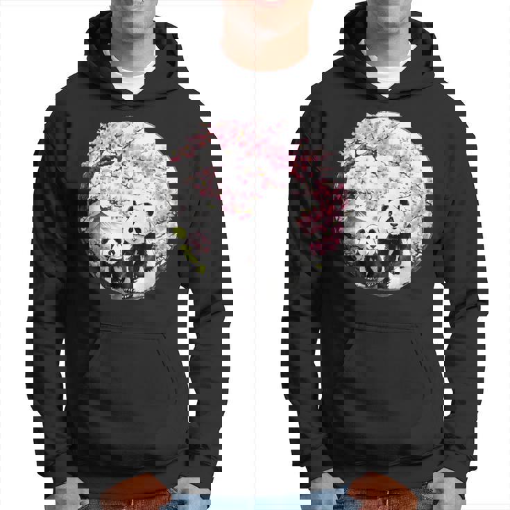 桜 パンダ お花見 親子 春 水墨画 和風 動物 パーカー