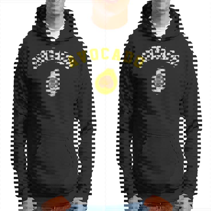 楽しいアボカドの面白いカレッジチームロゴ 英語の言葉 パーカー