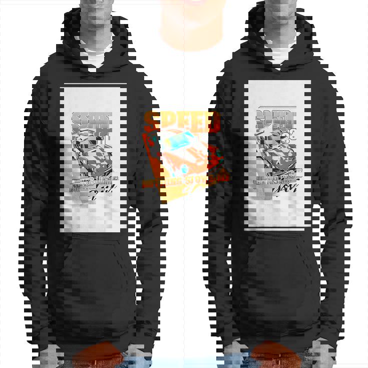 楽しいクールなレーシングカーイラスト パーカー