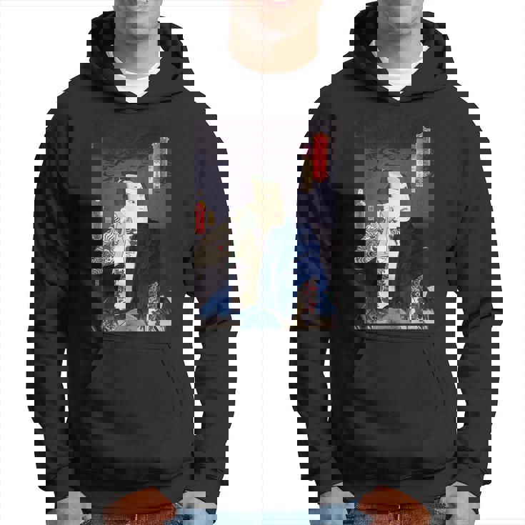 武士 歌舞伎 ヴィンテージ 日本の浮世絵 木版画 パーカー