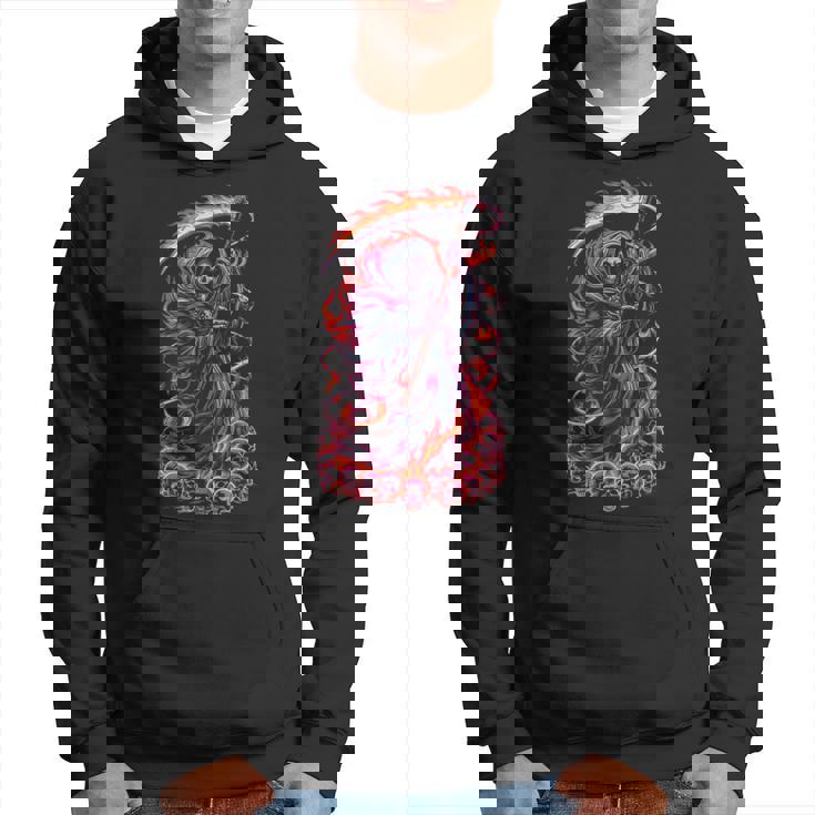 死神 死闘と頭蓋骨 明るいゴス パーカー