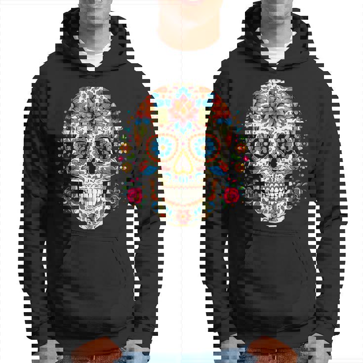 死者の日 シュガースカル 花柄 メキシコの日 カラベラデー パーカー