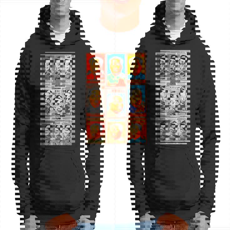 毛沢東ポップアートグリッド-9カラフルな肖像画と書道 パーカー