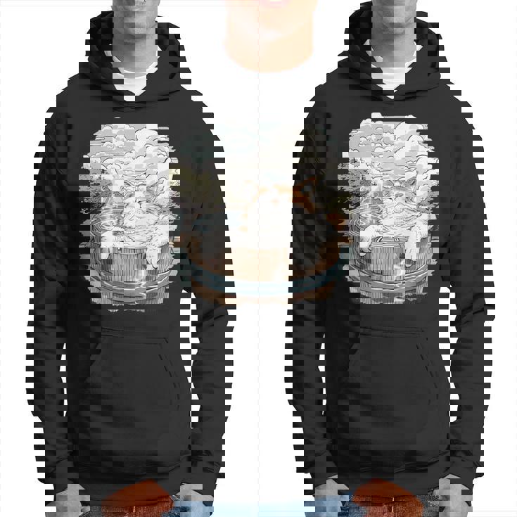 温泉 風呂 子猫 ペット好き 日本画 かわいい 猫 パーカー