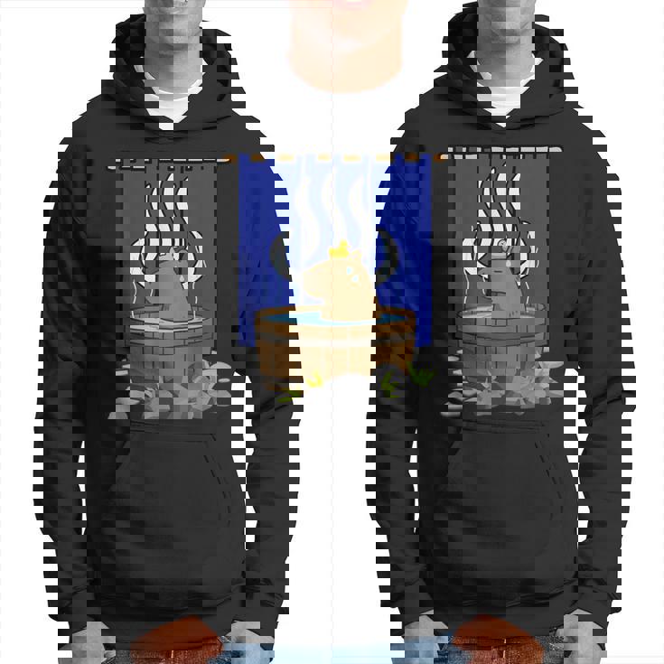 温泉に浸かるかわいいカピバラ パーカー