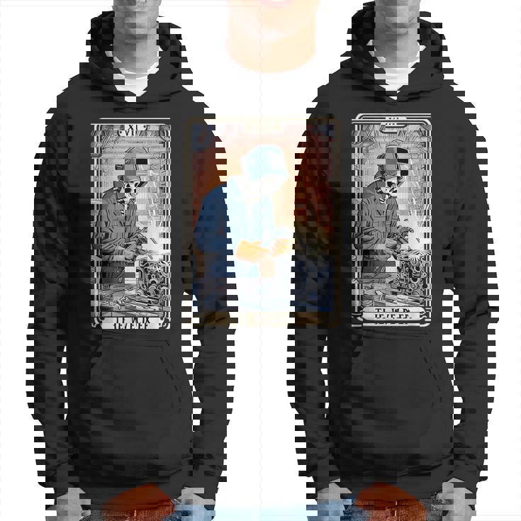 溶接機 溶接 タロット カード スケルトン 面白い 金属製 労働者 パーカー