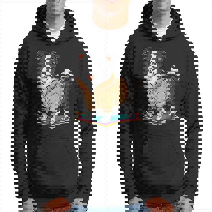 漫画の外観のかわいいボーダーコリー パーカー