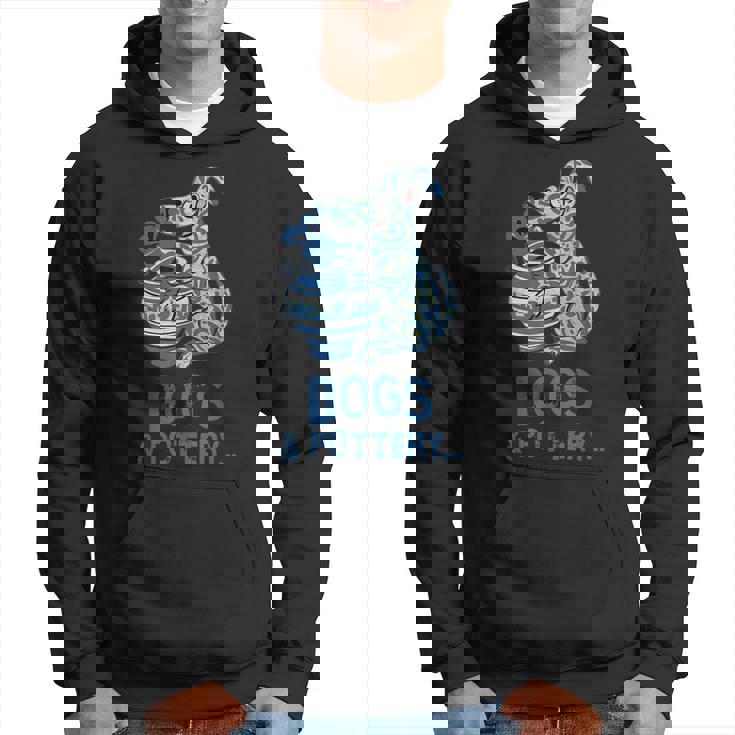 犬と陶器 面白い犬の陶芸家 アート パーカー