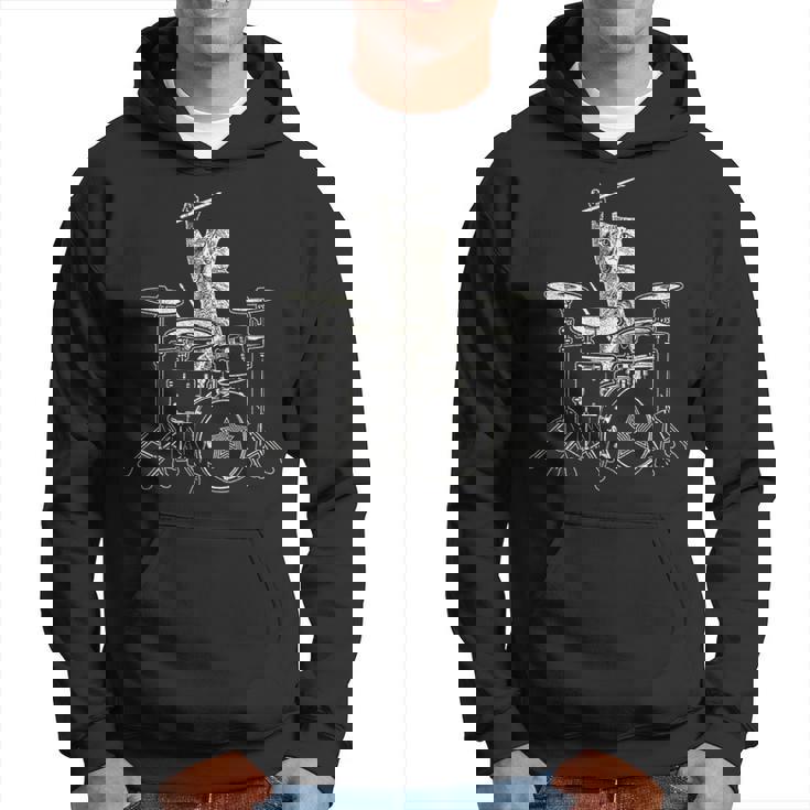 猫 ドラマー 動物 ドラマー 猫 ドラム演奏 ドラムプレーヤー パーカー