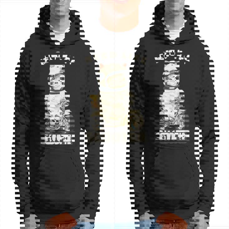 猫 ネコ 白猫 イラスト 原付 スクーター バイク 猫好き バイク好き かわいい おもしろ レトロ Neko Life パーカー