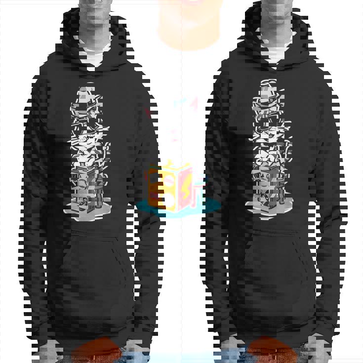 猫が奏でるカホン楽器 パーカー