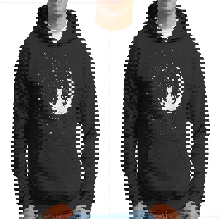 猫の家族 月の絵柄 メンズ レディース 子供 パーカー