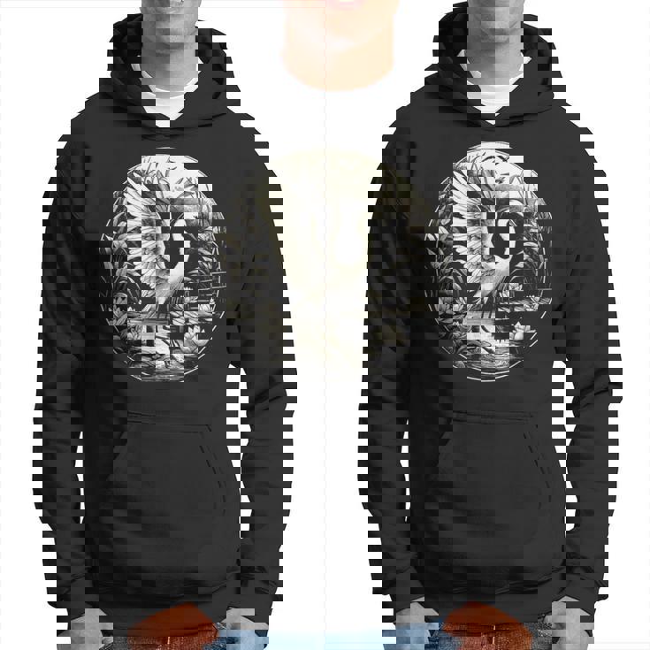 白鷺シーンのグラフィック アート デザイン パーカー