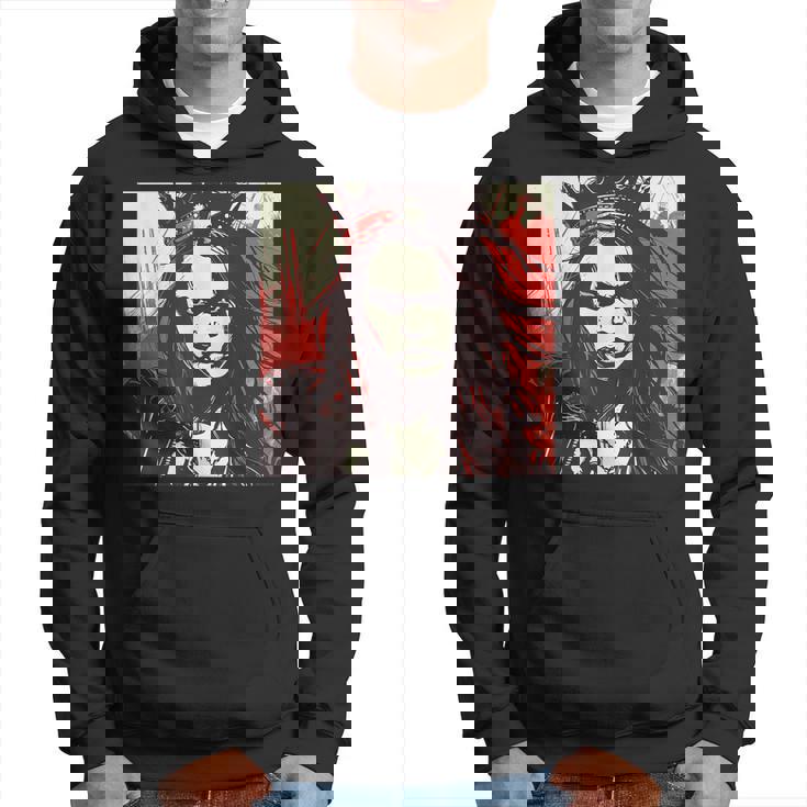 真面目な女王 野生の髪と尖った王冠 パーカー