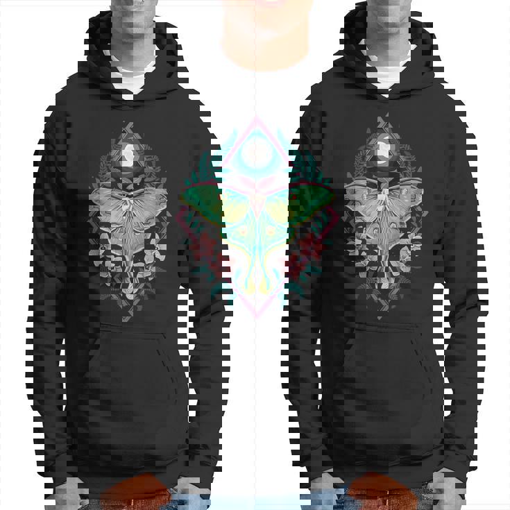 神秘的なルナモスムーンフローラルボーホーネイチャースピリットデザイン。 パーカー