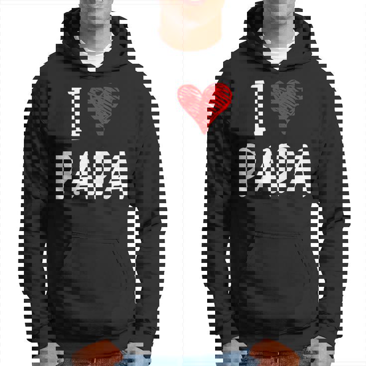 私はパパ 最高 お父さん 父 息子 娘 衣装 ハートが大好きです I Love Papa パーカー