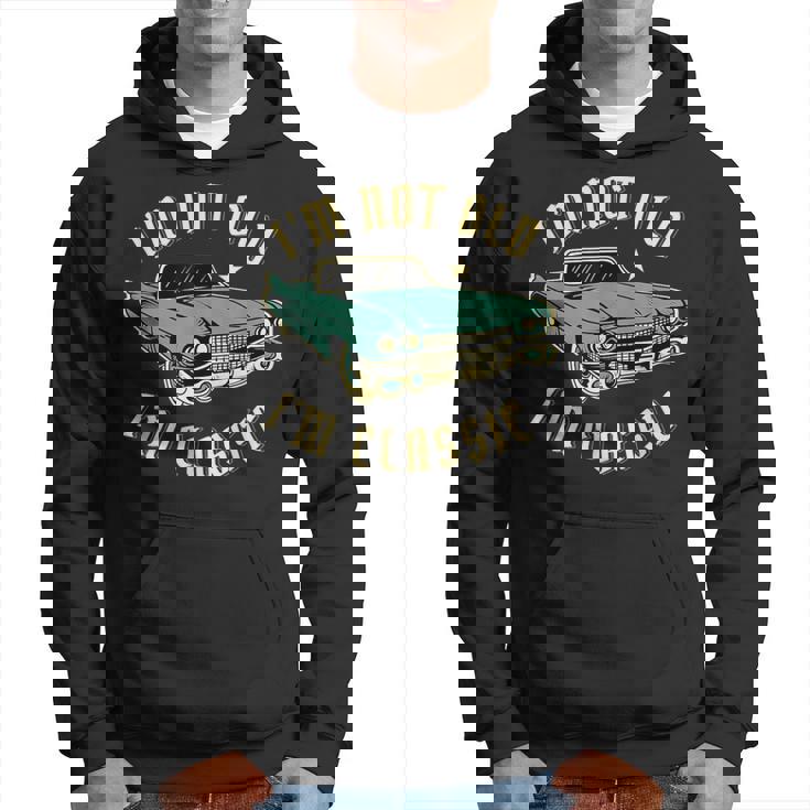 私は年をとっていない私はクラシックで面白い車のデザインです パーカー