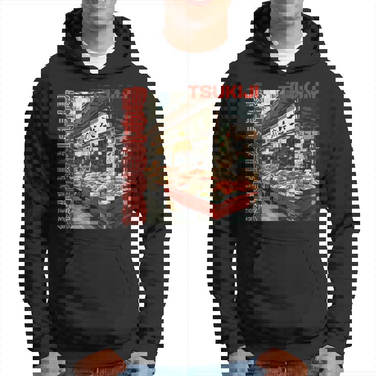 築地魚市場 日本 東京撮影 海鮮屋台 パーカー