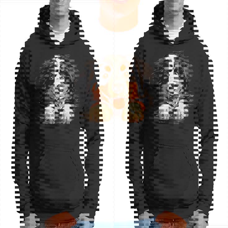 素敵で面白い覗き見犬 バーニーズマウンテンドッグ パーカー