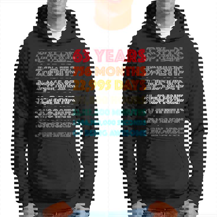 素晴らしい63歳の誕生日プレゼント 面白い レトロ 63歳の誕生日 パーカー