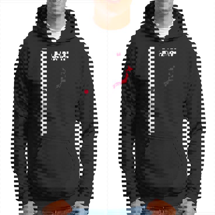 縦型日本国旗、文字「Japan」&シルエットマップ パーカー