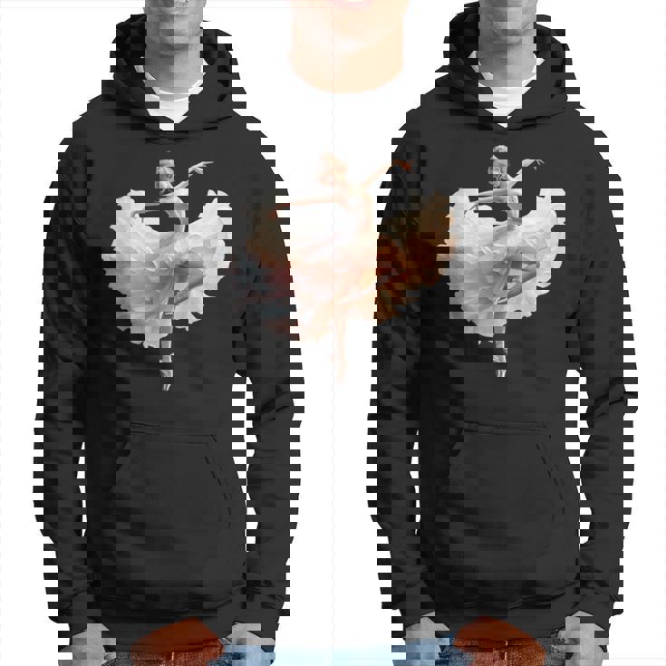 美しいバレリーナガール ダンシングバレエ水彩画 パーカー